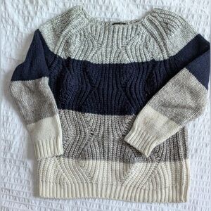 Massimo Navy and Gray Striped Sweater